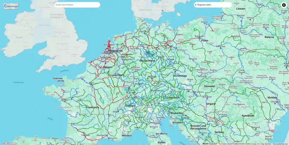 Background image of a blurry map with all rivers